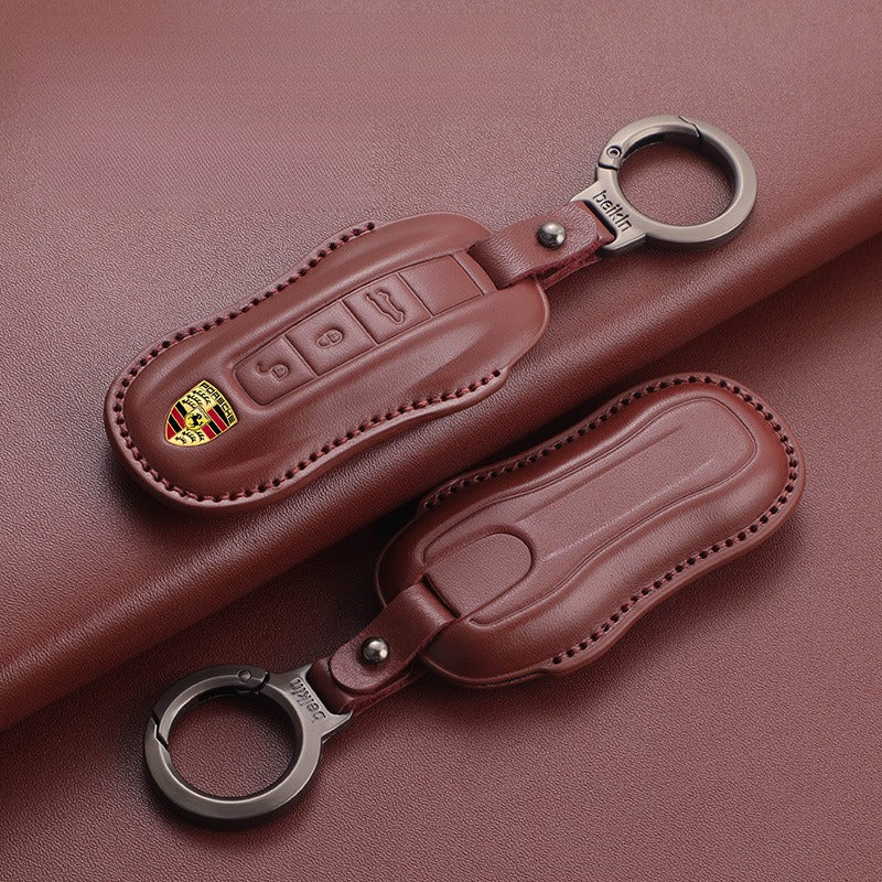 Porsche Macan Cayenne Taycan Leather Key Case(#PO381)