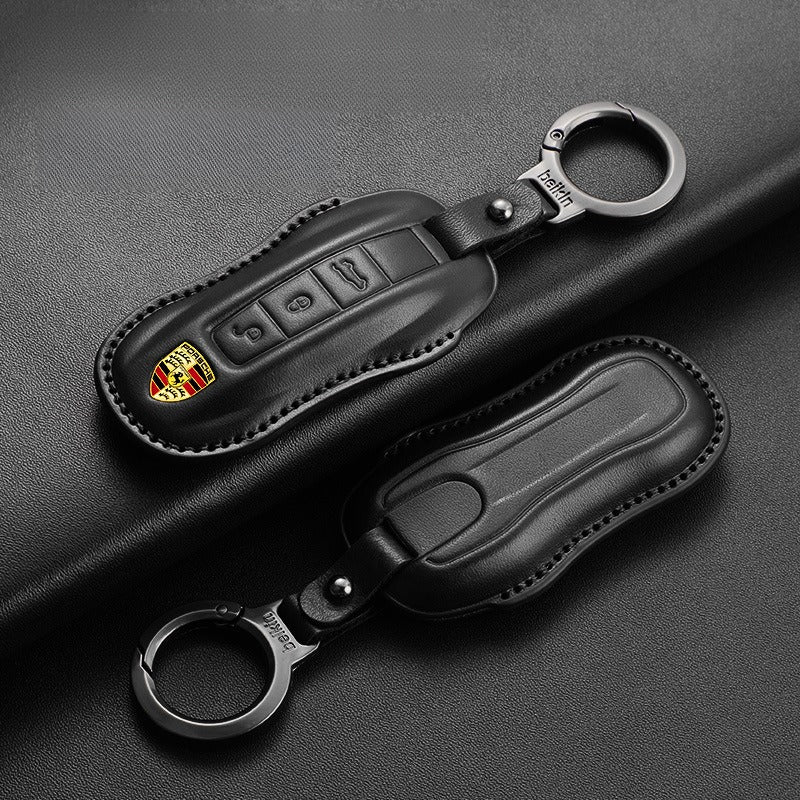 Porsche Macan Cayenne Taycan Leather Key Case(#PO381)