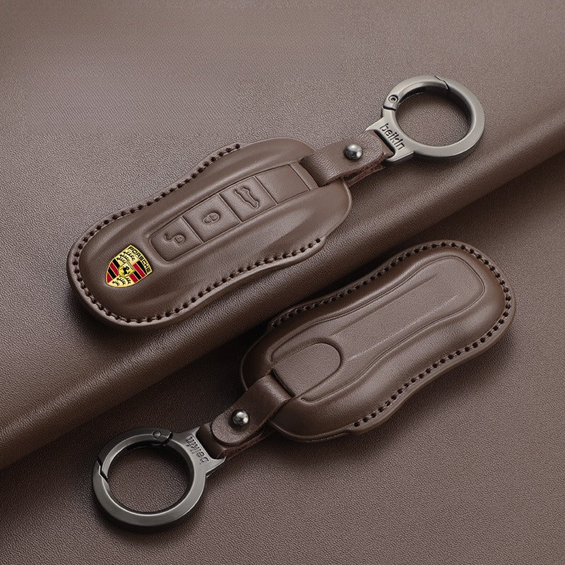 Porsche Macan Cayenne Taycan Leather Key Case(#PO381)