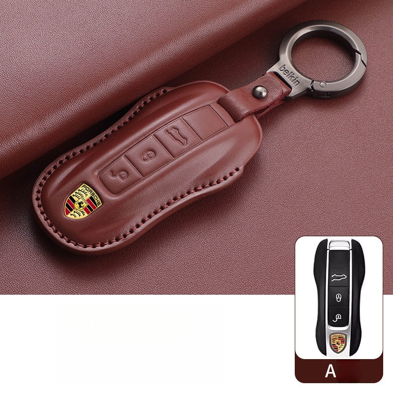Porsche Macan Cayenne Taycan Leather Key Case(#PO381)