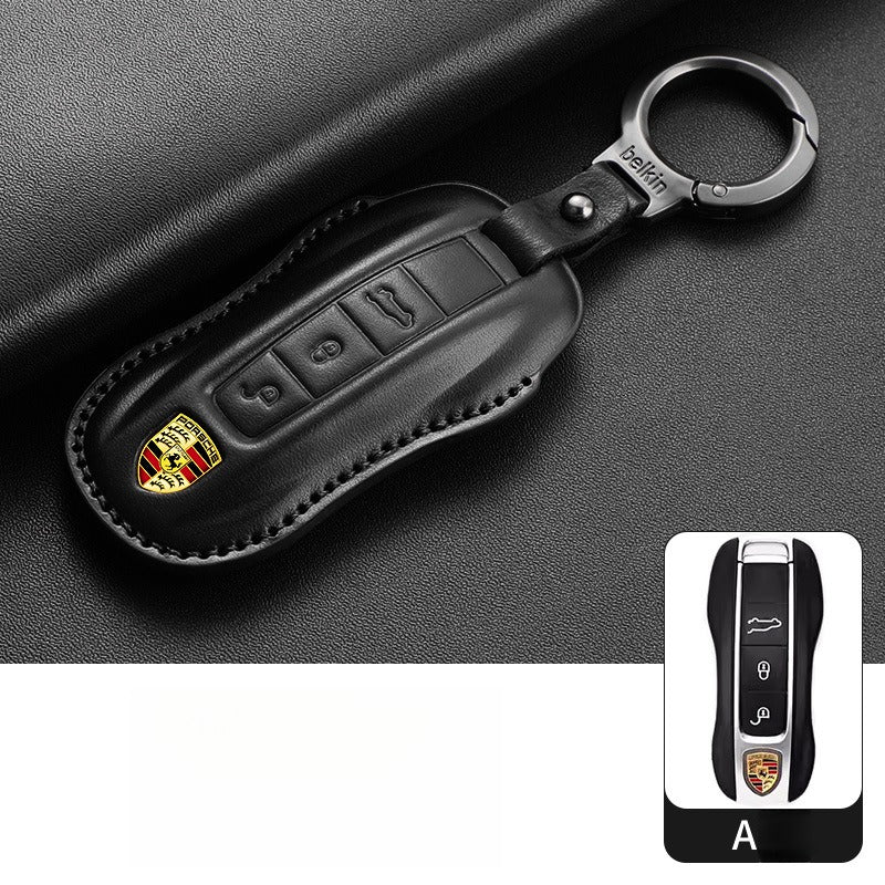 Porsche Macan Cayenne Taycan Leather Key Case(#PO381)