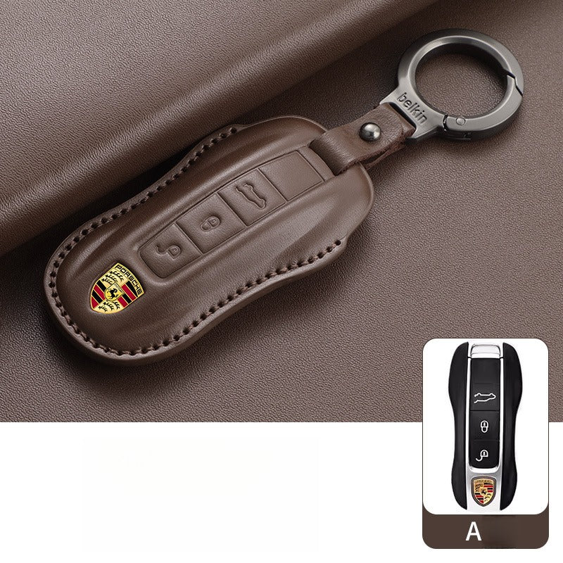 Porsche Macan Cayenne Taycan Leather Key Case(#PO381)