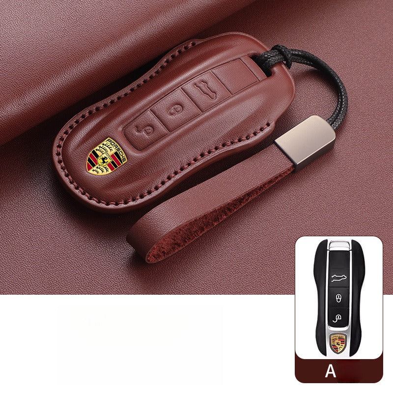 Porsche Macan Cayenne Taycan Leather Key Case(#PO381)