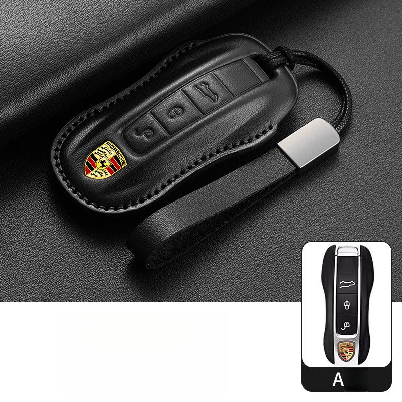 Porsche Macan Cayenne Taycan Leather Key Case(#PO381)
