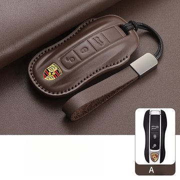 Porsche Macan Cayenne Taycan Leather Key Case(#PO381)