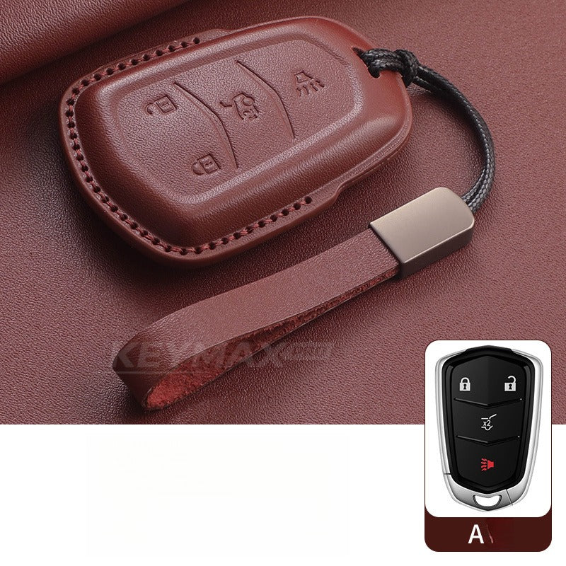 Cadillac XT4 XT5 XT6 Handmade Leather Key Case(#CA403)