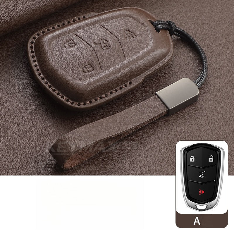 Cadillac XT4 XT5 XT6 Handmade Leather Key Case(#CA403)