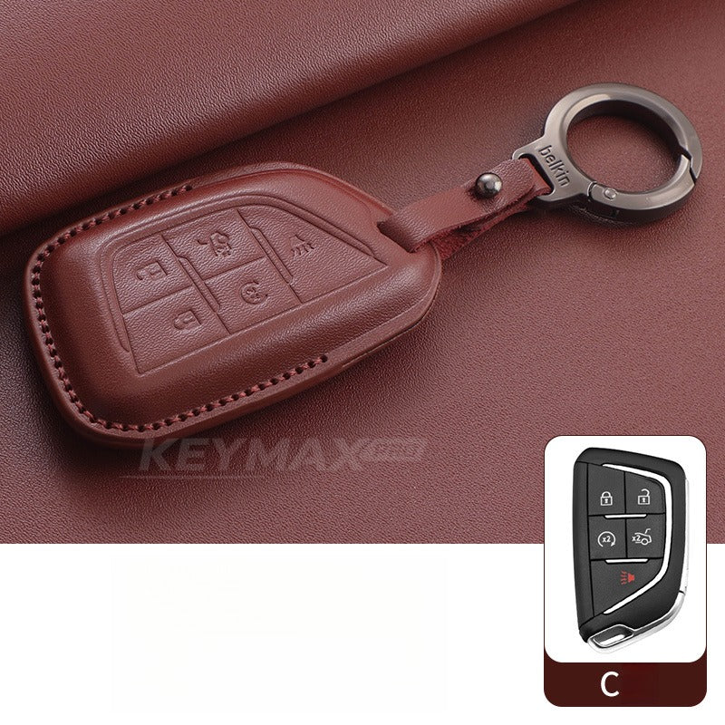 Cadillac XT4 XT5 XT6 Handmade Leather Key Case(#CA403)