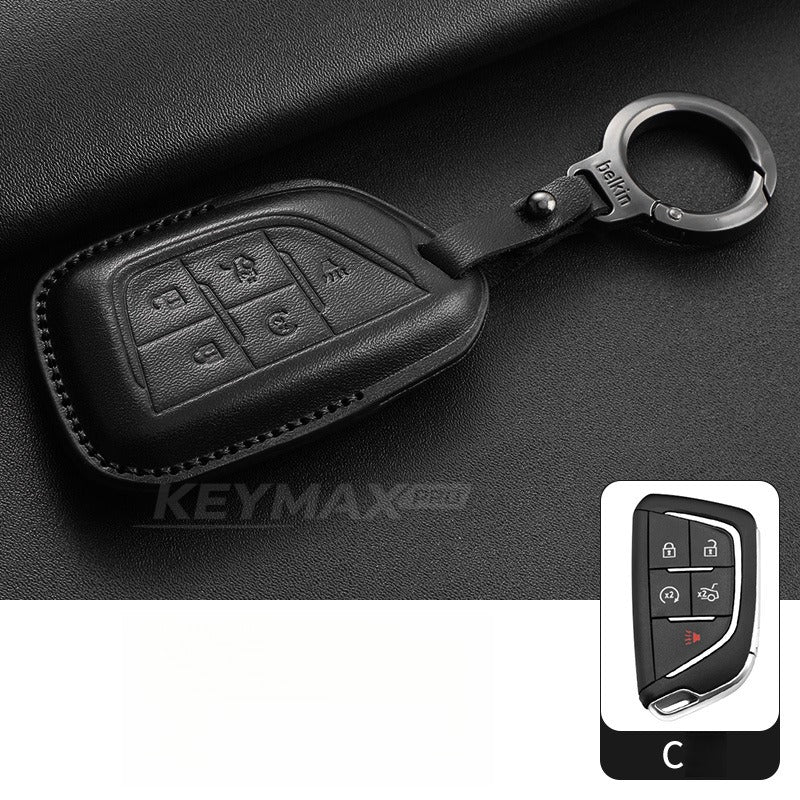 Cadillac XT4 XT5 XT6 Handmade Leather Key Case(#CA403)