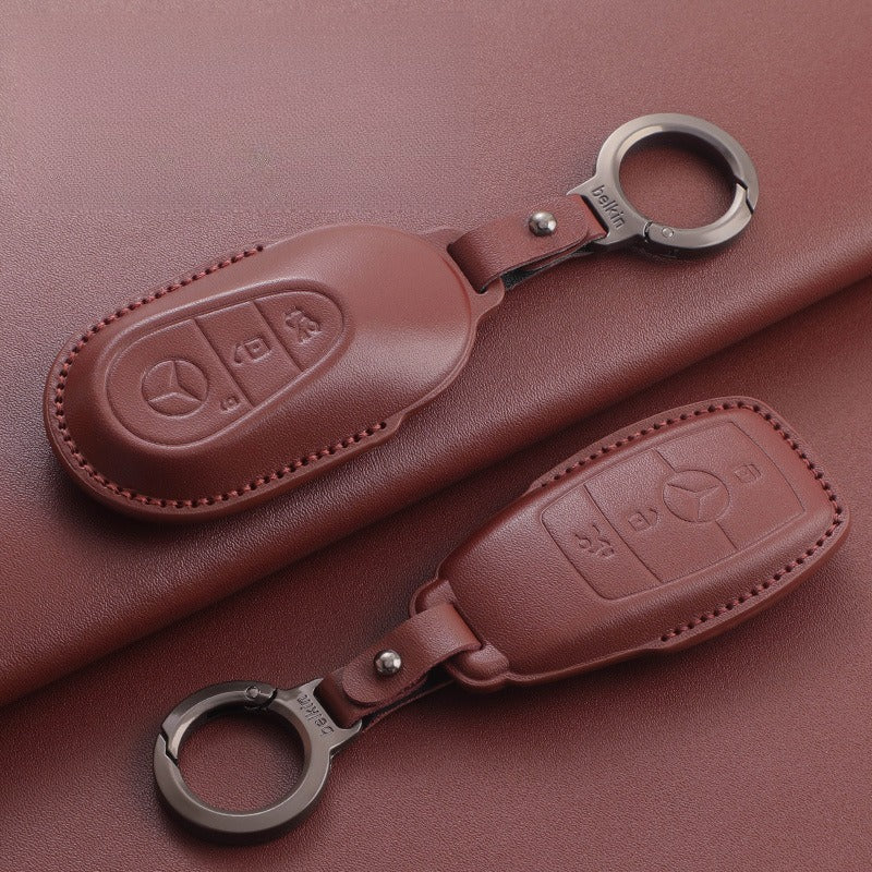 Mercedes-Benz E300L GLC GLE Leather Key Case(#mb405)