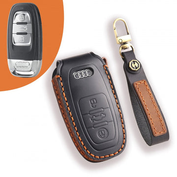 Audi A4L A5 Q7 Q5L A7 A8L Key Case(#AU268) - Black