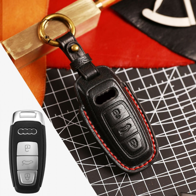 Audi A4L Q5L Q7 A6 3D Key Case(#AU264) - Type-A / Black