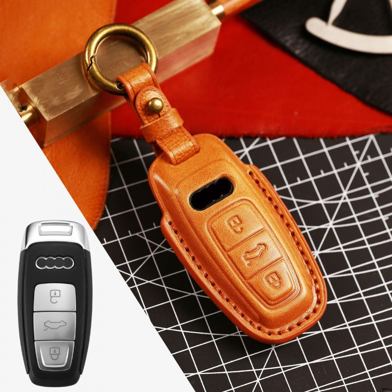 Audi A4L Q5L Q7 A6 3D Key Case(#AU264) - Type-A / Yellow