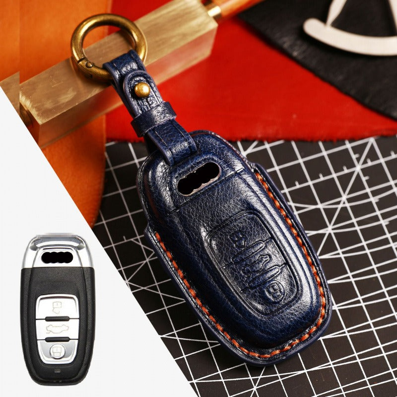 Audi A4L Q5L Q7 A6 3D Key Case(#AU264) - Type-B / Blue