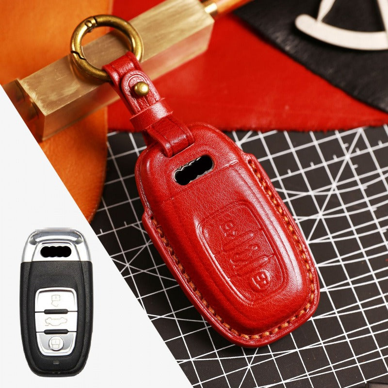 Audi A4L Q5L Q7 A6 3D Key Case(#AU264) - Type-B / Red