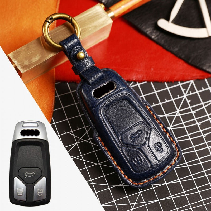 Audi A4L Q5L Q7 A6 3D Key Case(#AU264) - Type-C / Blue