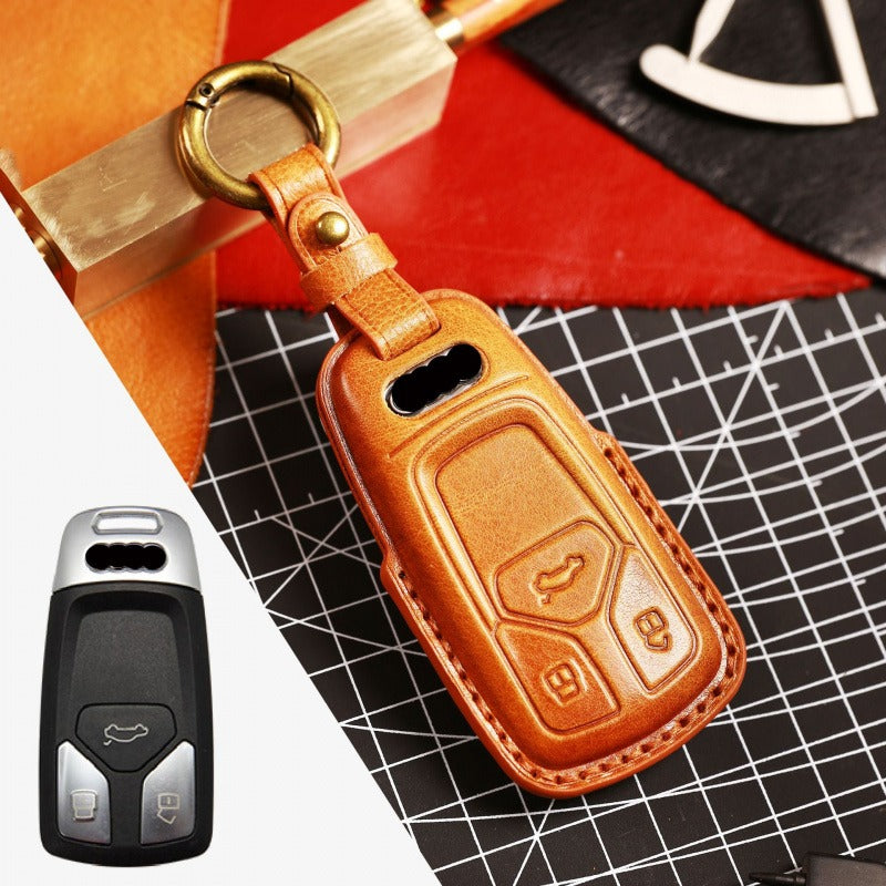 Audi A4L Q5L Q7 A6 3D Key Case(#AU264) - Type-C / Yellow