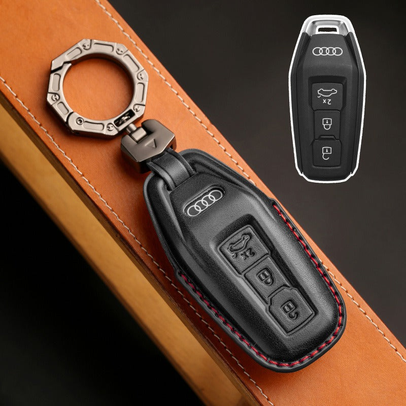 Audi A5L A6L Handmade Leather Key Case(#AU281) - Black