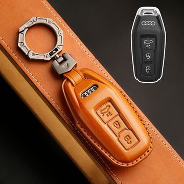 Audi A5L A6L Handmade Leather Key Case(#AU281) - Yellow