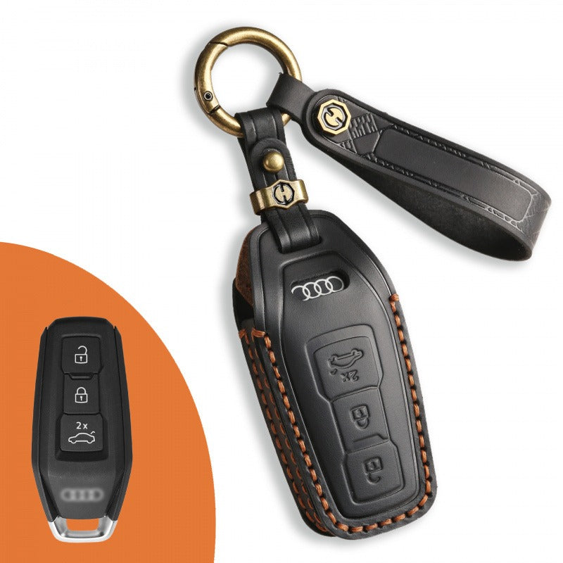 Audi A5L Genuine Leather Key Case(#AU272) - Brown