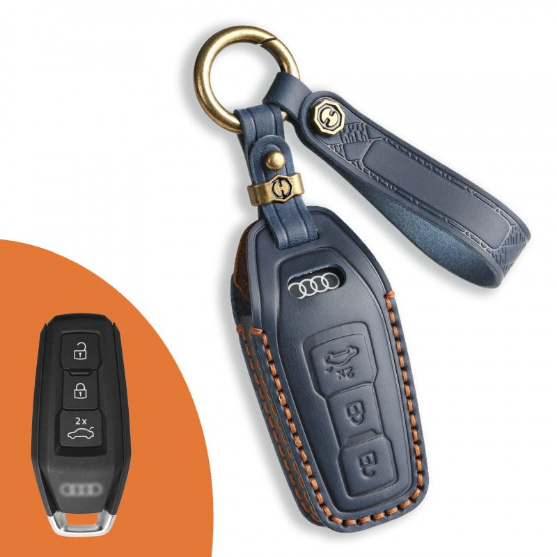 Audi A5L Genuine Leather Key Case(#AU272) - Blue