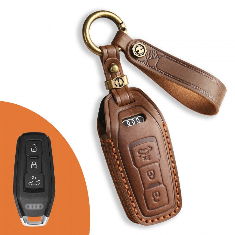 Audi A5L Genuine Leather Key Case(#AU272) - Brown