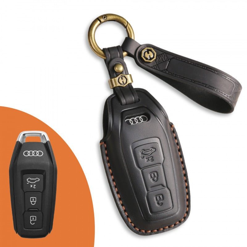 Audi A5L Genuine Leather Key Case(#AU276) - Brown