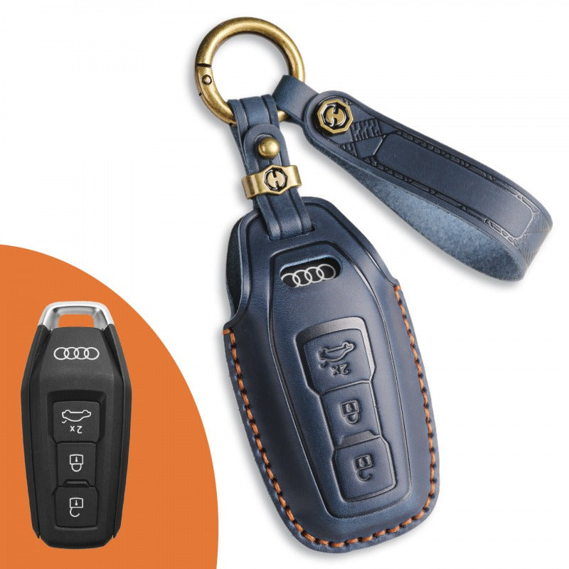Audi A5L Genuine Leather Key Case(#AU276) - Blue