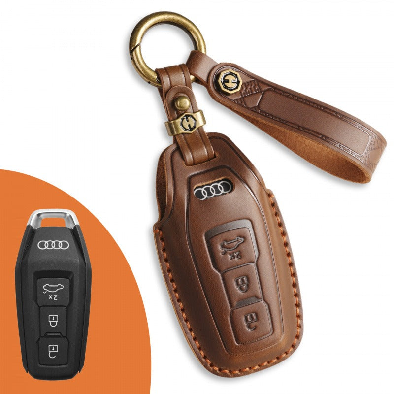 Audi A5L Genuine Leather Key Case(#AU276) - Brown