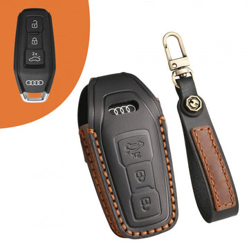 Audi A5L Genuine Leather Key Case(#AU280) - Black