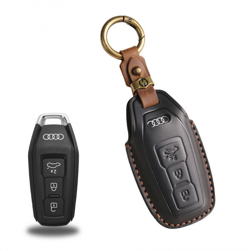 Audi A5L Q6 e-tron Leather Key Case(#AU278) - Black