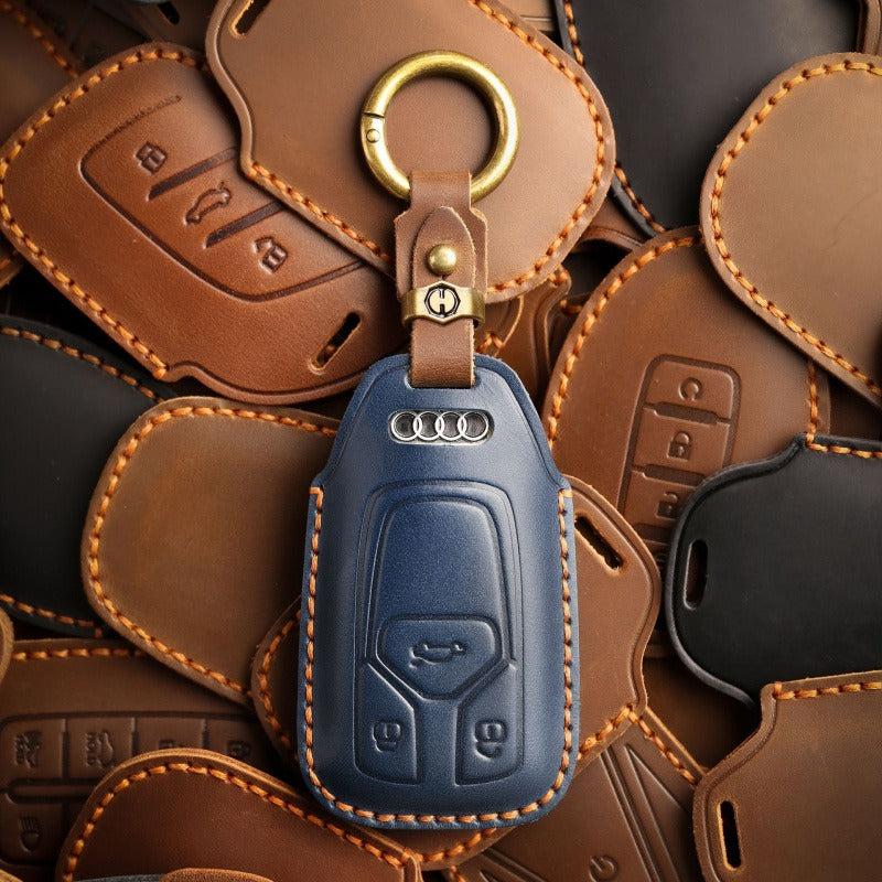 Audi A6L Q5 A8L Vintage Leather Key Case(#AU271)