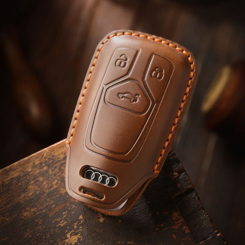 Audi A6L Q5 A8L Vintage Leather Key Case(#AU271)