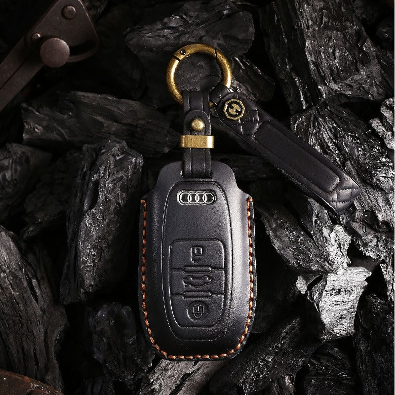 Audi A6L Q7 Handmade Vintage Leather Key Case(#AU273)