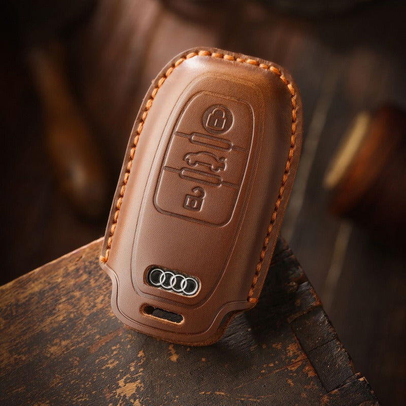 Audi A6L Q7 Handmade Vintage Leather Key Case(#AU277)
