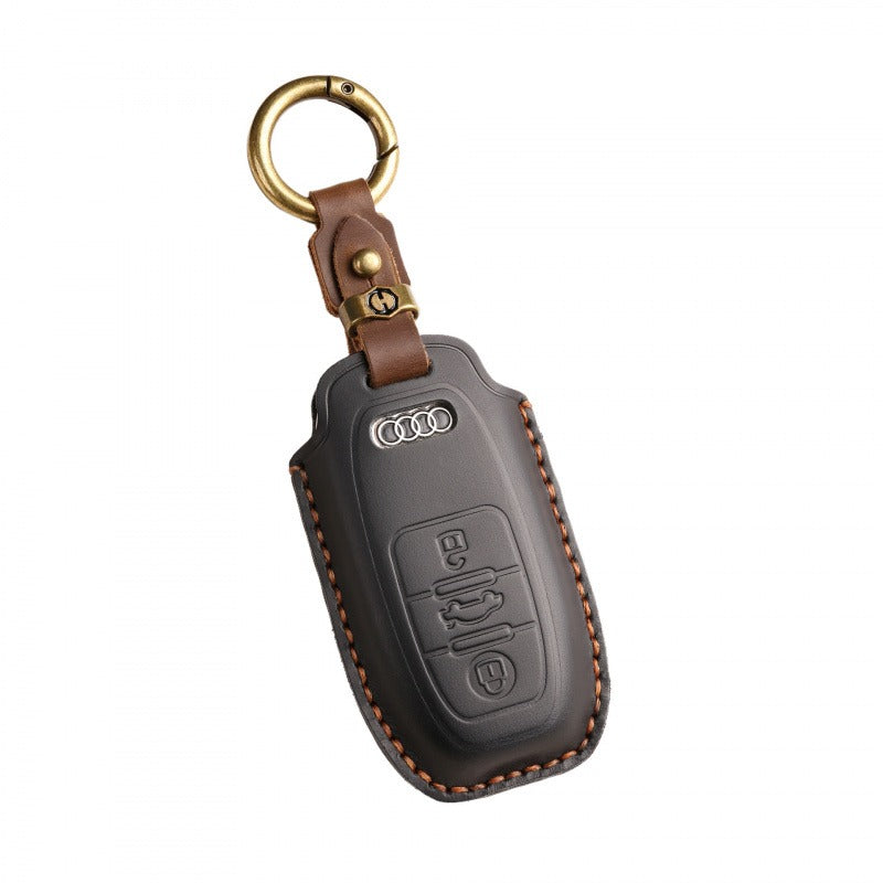 Audi A6L Q7 Handmade Vintage Leather Key Case(#AU277)