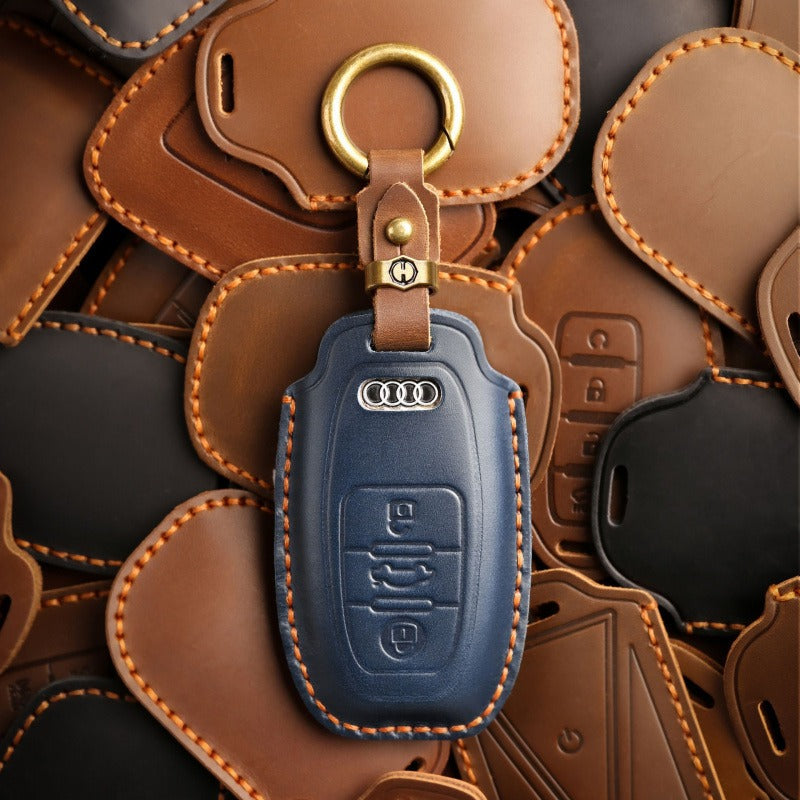 Audi A6L Q7 Handmade Vintage Leather Key Case(#AU277)