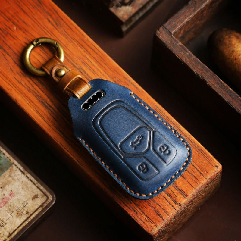 Audi Crazy Horse Leather Key Case(#AU266)