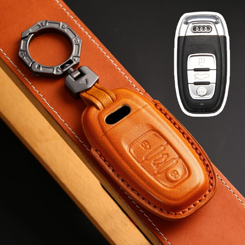 Audi Handmade 3D Leather Key Case(#AU265) - Type-B / Yellow