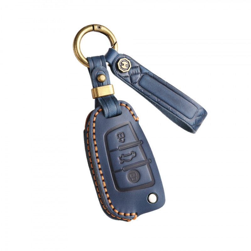 Audi Q3 A3 Crazy Horse Leather Folding Key Case(#AU270)