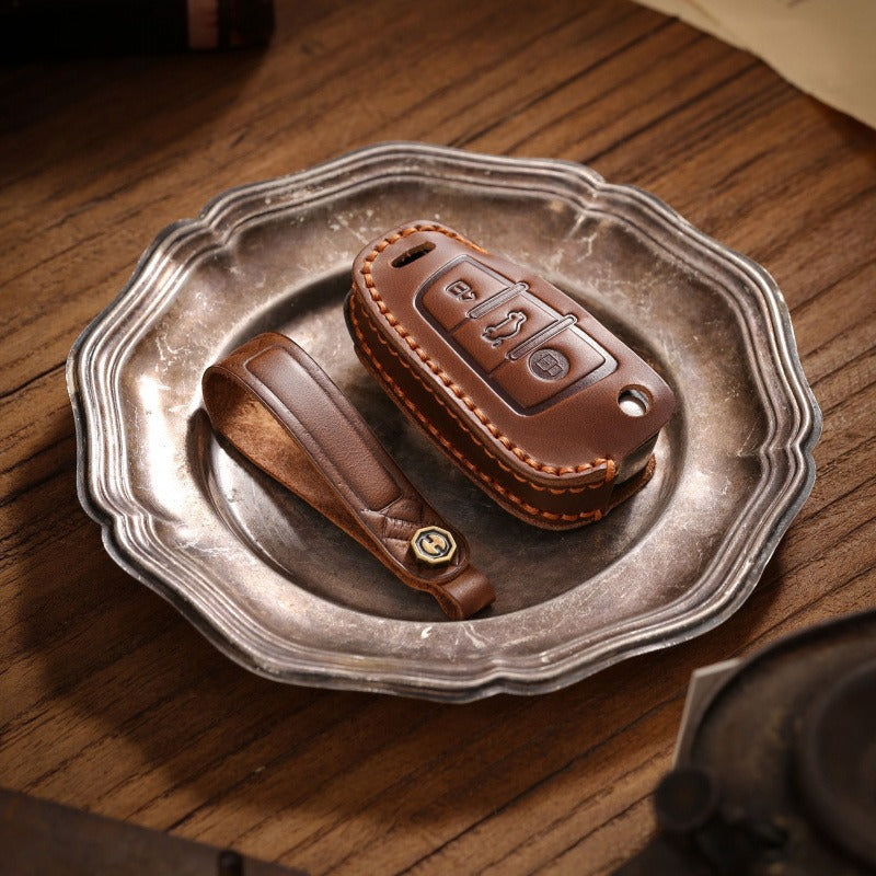 Audi Q3 A3 Crazy Horse Leather Folding Key Case(#AU270)