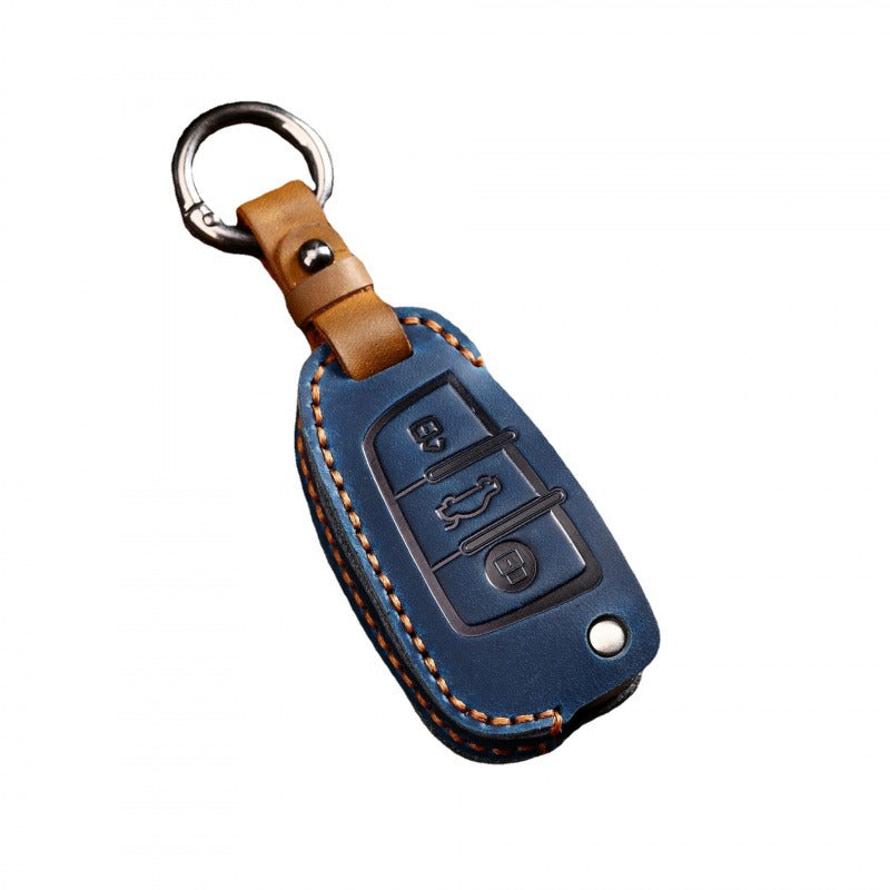 Audi Q3 A3 Crazy Horse Leather Folding Key Case(#AU279)