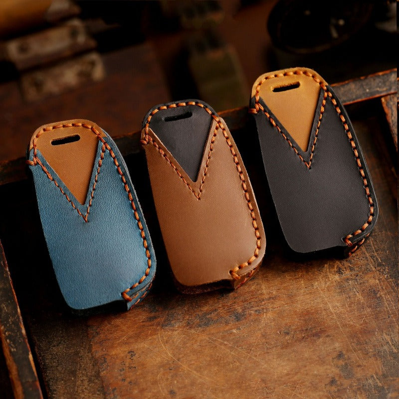 Audi Q3 A3 Crazy Horse Leather Folding Key Case(#AU279)