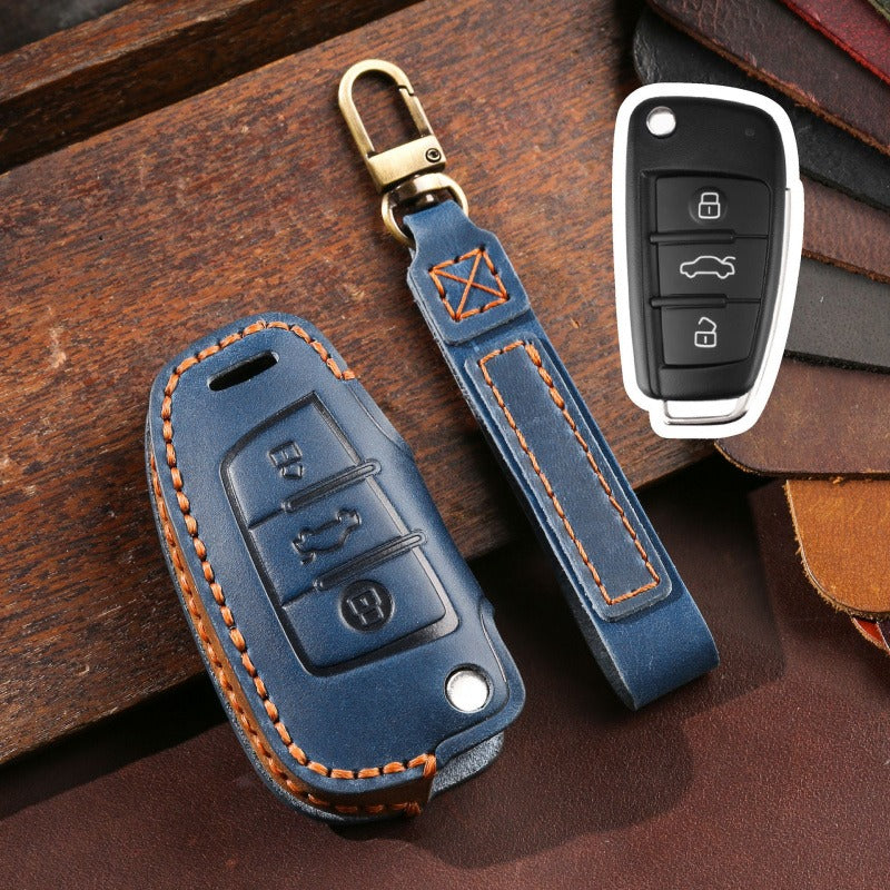 Audi Q3 Q5 Q7 A3 Folding Key Case(#AU267) - Blue