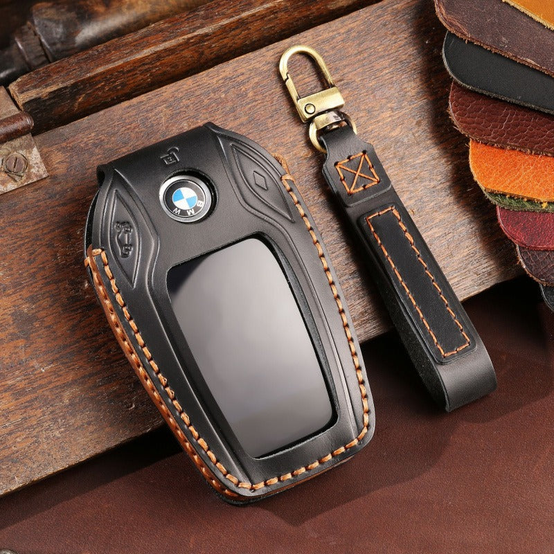 BMW Display Key Leather Case 7 Series 5 Series X7(#BM30) - Black