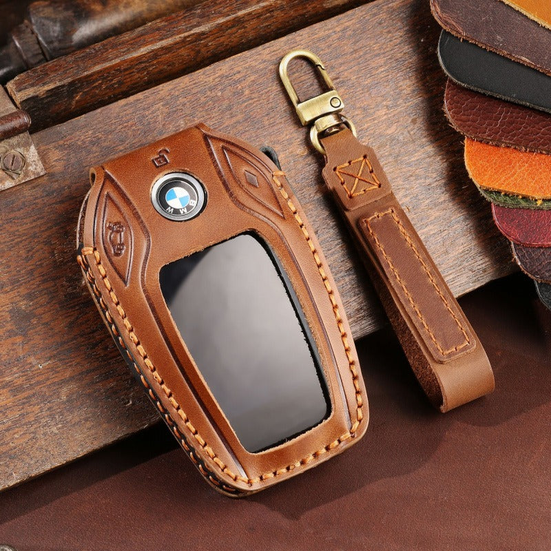 BMW Display Key Leather Case 7 Series 5 Series X7(#BM30) - Brown
