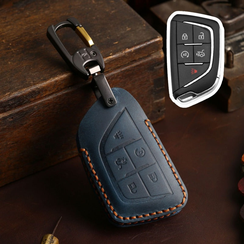 Cadillac CT5 CT4 Vintage Key Case(#CA315) - Key-5 / Blue