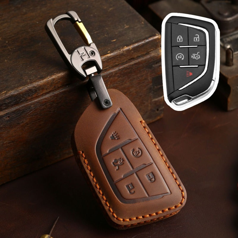 Cadillac CT5 CT4 Vintage Key Case(#CA315) - Key-5 / Brown