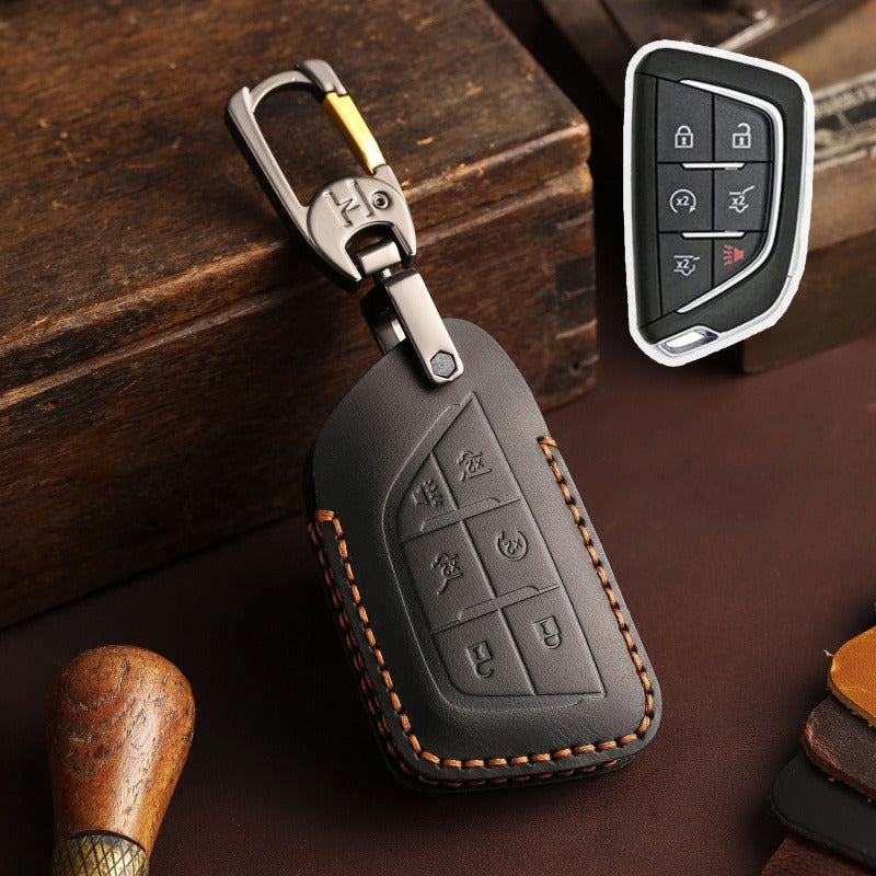 Cadillac CT5 CT4 Vintage Key Case(#CA315) - Key-6 / Black