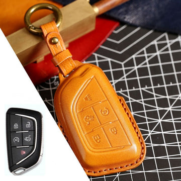 Cadillac CT5 CT4 XT5 XT4 ATSL XTS Leather Key Case(#CA188) - Yellow